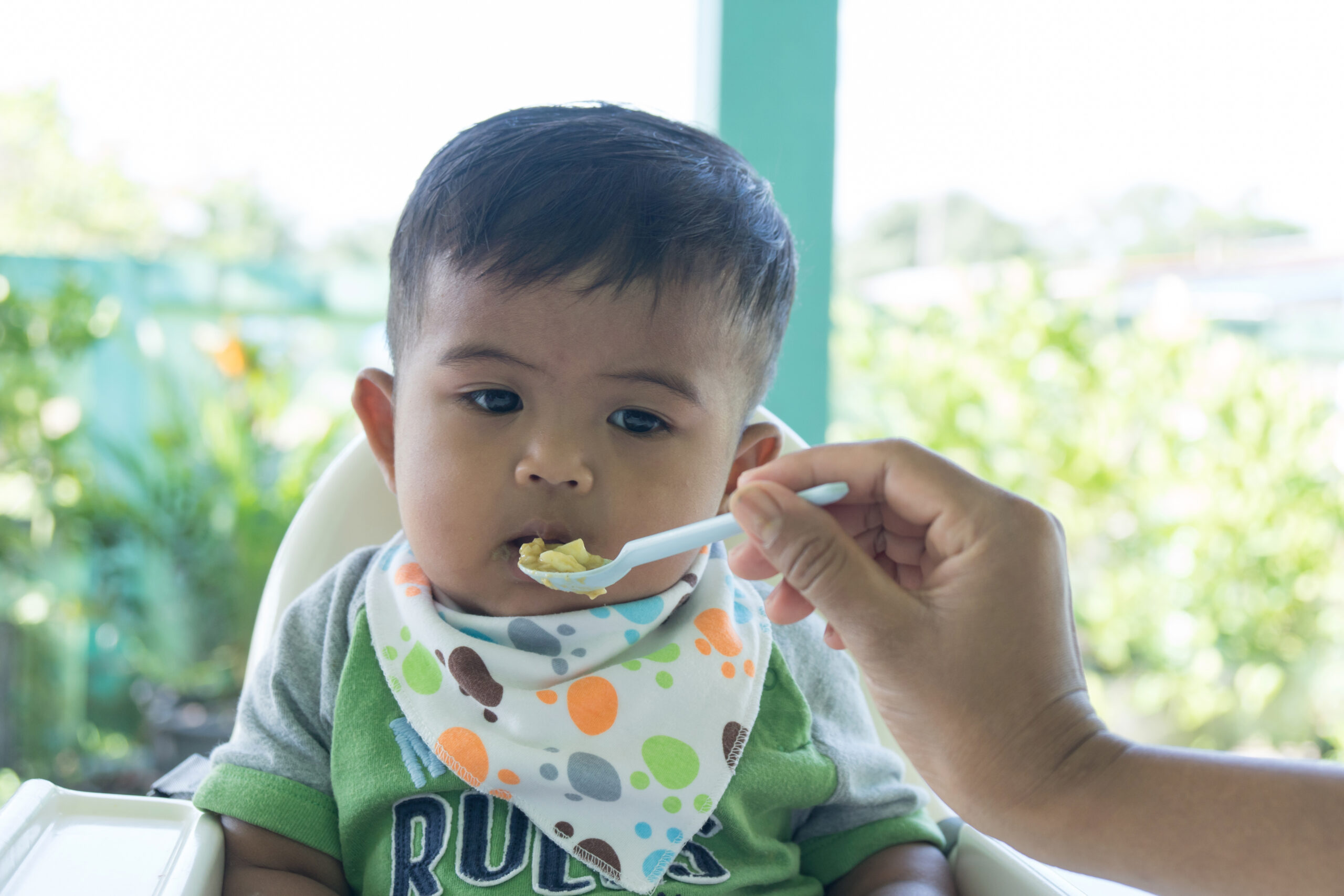 baby eating food